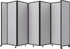 Versare Room Divider 360 Portable Wall Partition | Folding Panels | Large Freestanding Divider | Locking Wheels | Temporary Room Separator