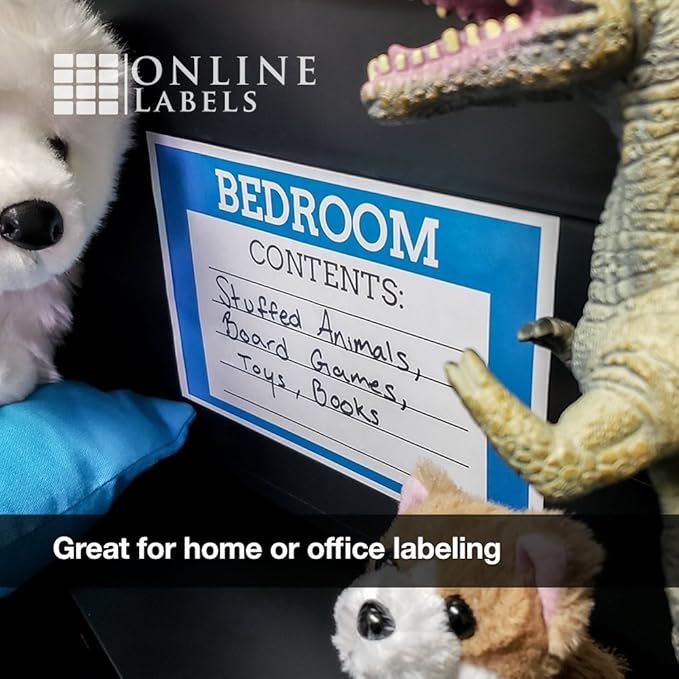 8.5 x 5.5 Half-Sheet Shipping Labels - Permanent, White Matte - for FBA, FedEx, UPS - Pack of 50 Labels, 25 Sheets - Inkjet/Laser Printers - Online Labels