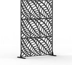 NicBex Room Divider 1 Panel Room Dividers with Leaf Pattern Design Partition Room Dividers and Metal Privacy Screens Wall Divider for Outdoor, Room Separation,48.31" W x 15.75" D x 70.75" H, Black