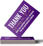 ITZAMNA Thank you for supporting small business cards Customer appreciation note cards Pink Script with Heart Pack of 100 purple