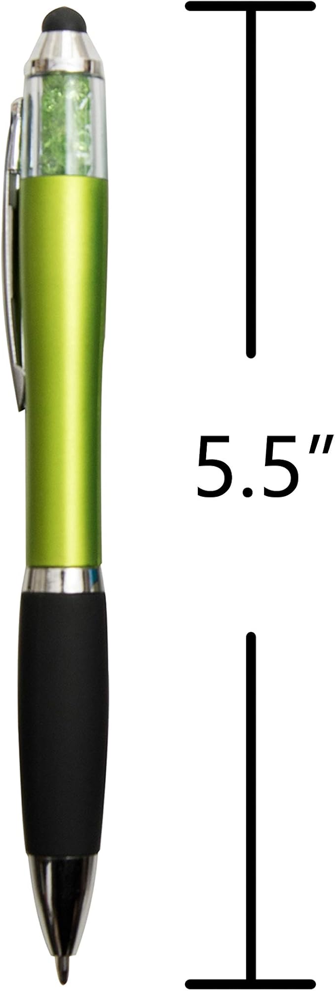 MiSiBao Stylus Pens for Touch Screens, Medium Point Pens with Crystals for Women and Kids Black Ink Pen with Stylus Ballpoint Pens with Comfort Grip for The Ipad (Style-5 Count+3 Refills)