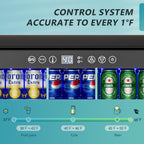 EUHOMY 24 Inch Beverage Refrigerator, 180 Can Built-in Beverage Cooler, Under Counter Beer Fridge with Glass Door for Soda, Water, Wine - For Kitchen, Bar or Office