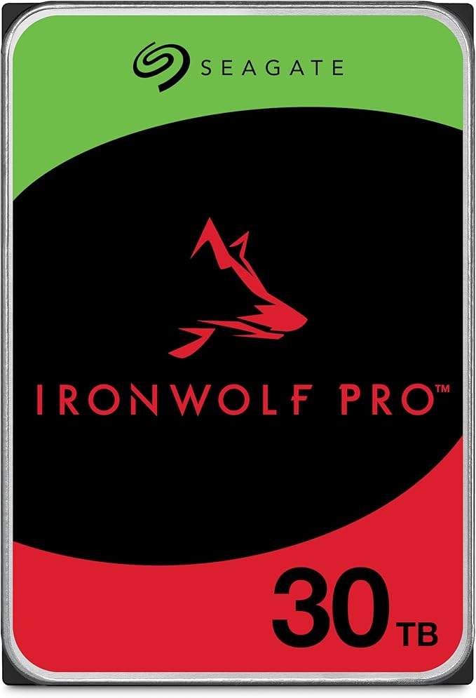 Seagate IronWolf Pro 30TB Enterprise NAS Internal HDD Hard Drive – CMR 3.5 Inch SATA 6Gb/s 7200 RPM 512MB Cache for RAID Network Attached Storage, Rescue Services (ST30000NT011)