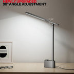 Honeywell Upgraded LED Desk Lamp - H01 Pro Sunturalux™ Foldable Desk Light with USB A+C Charging Port, 3 Color Modes Dimmable Table Lamp for Home Office Reading(Grey)