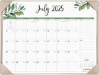 Large Desk Calendar 2025-2026 with Desktop Mat, Cabbrix Desk Pad Calendar 22 x 17 Inch Runs From July 2025 to December 2026 for Home Office and School, Leaf