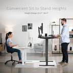 VIVO Electric 60 x 30 in Standing Desk, Memory Height Adjustment, 1B Series, Light Wood Top White Frame, DESK-KIT-1W6C-30