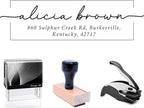 Custom Self-Inking Address Stamp with Name, Personalized Couples Address Stamps, Custom Rubber Address Stamp, Modern Address Stamp Wooden Handle Rubber Stamp (Self Inking)