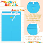 Geyee 100 Pcs Clasp Manilla Envelopes 9 x 12 Inch Gummed Colored Envelopes for Storing or Mailing for Home Office Business Supplies(Multicolor)