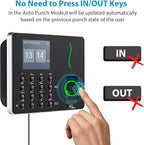 NGTeco Time Clocks for Employees Small Business, W3 2.4GHz WiFi Biometric Fingerprint Time Card Machine, Office Punch Clock Automatic in and Out with iOS/Android App No Monthly Fees