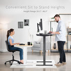 VIVO Electric 43 x 24 in Standing Desk, Memory Height Adjustment, 1B Series, One-Piece Black Top, Gray Frame, DESK-KIT-1G4B