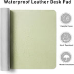 Aothia Leather Desk Pad Protector, Office Desk Mat, Large Mouse Pad, Non-Slip PU Leather Desk Blotter, Laptop Desk Pad, Waterproof Desk Writing Pad for Office and Home (48"x17", Grass Green)