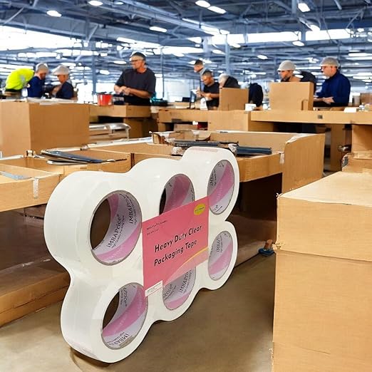 iMBAPrice 2-Inches Clear Sealing Tape, 6 Rolls of 110 Yards (6 x 330 Feet) 2" Wide Shipping Tape for Box Office Moving Packaging Shipping