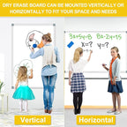 H-Qprobd Magnetic Dry Erase White Board, Dry Erase Board for Wall 48" X 36" Aluminum Frame, Hanging Whiteboard for Home, School, Office, Kitchen