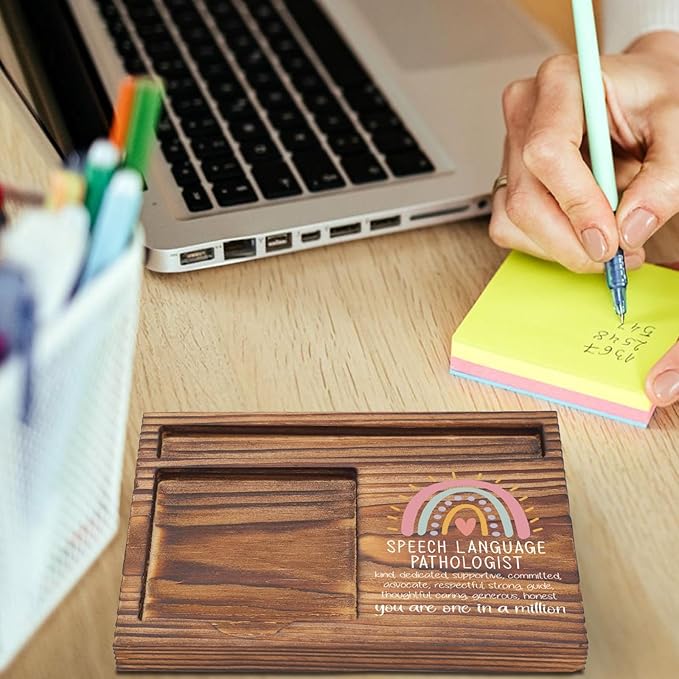 Speech Language Pathologist Gift Sticky Note Holder, Appreciation Thank You for Speech Language Therapist Gift, Speech Pathologist Therapy Graduation Gift Self-Stick Note Pad Holders TZP60