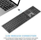 K01R Wireless Keyboard, 2.4G Slim and Compact Wireless Keyboard with Numeric Keypad, Long Battery Life, Lag-Free for PC Laptop Computer Windows, Space Grey