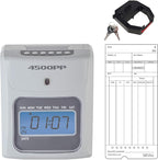 Nile Products - 4500PP Electronic Calculating Time Clock, Employees in/Out Time Tracker, Small Business Punch Pack Bundle Includes: 25 Time Cards,1 Ink Ribbon and 2 Security Keys