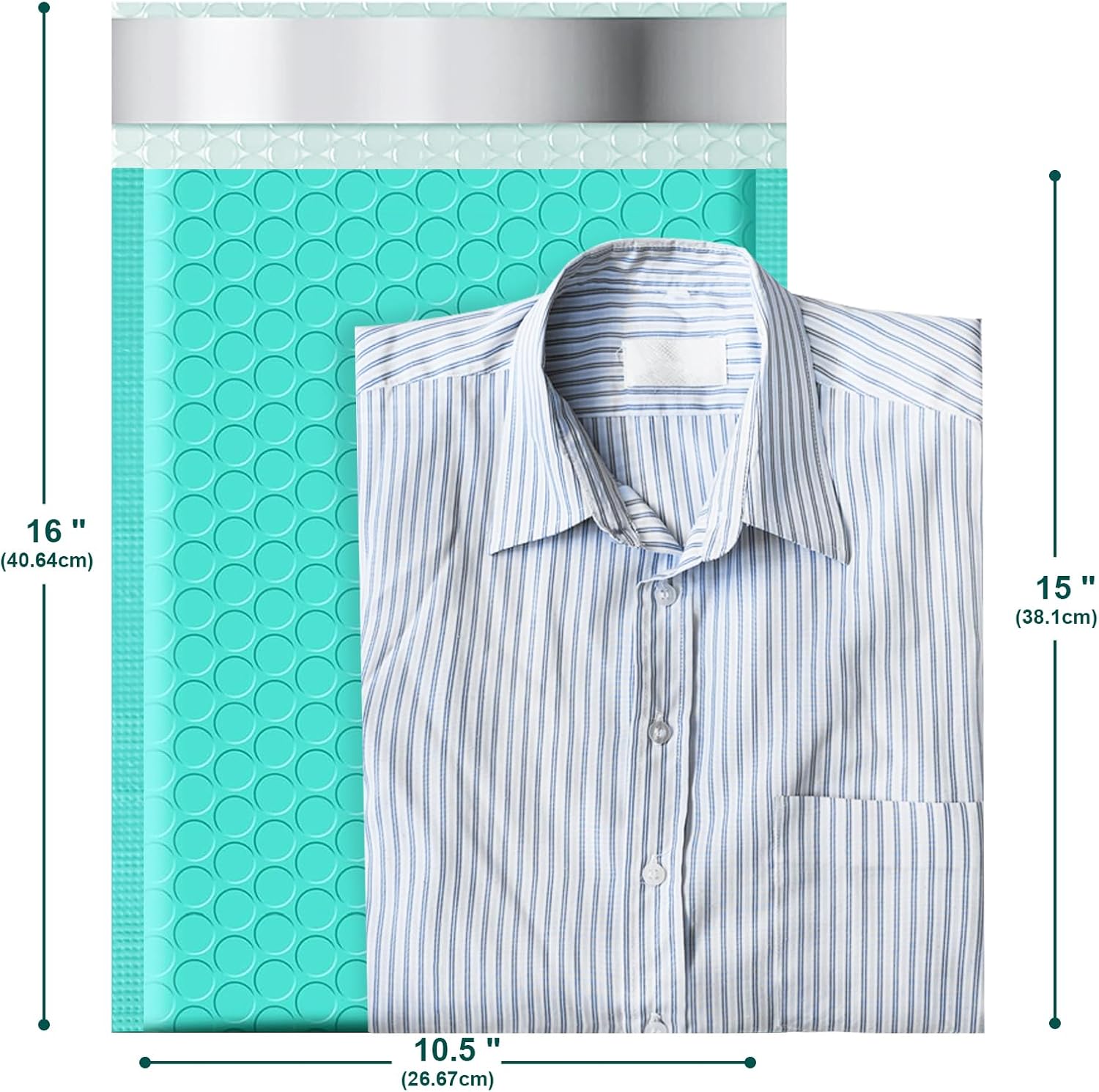 10.5x16 Poly Bubble Mailers #5 Padded Envelopes, 25Pcs Self Seal Mailing Envelopes Bubble Padded Mailers (Teal)