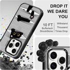 MOSNOVO Case for iPhone 14 Pro, [10ft 4X Military-Grade Drop Protection] Durable & Shockproof Phone Case Cover Design for iPhone 14 Pro - Hidden Black Cat - Clear Black