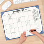 Desk Calendar 2025-2026 Large 22x17, July 2025-December 2026, 18 Months Big Desk Pad Calendar with Desktop Mat and Plastic Cover for Home Office School Planning, Blue