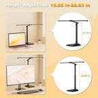 LED Desk Lamp for Office Home, Height Adjustable Architect Desk Light with USB Adapter, Stepless Dimming Table Lamp Light for Reading, Study, Workbench