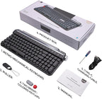 ACTTO B705 Retro Mechanical Keyboard, Bluetooth, Vintage Style with LED Backlight, 100 Keys, Gaming Keyboard for Windows/macos/iOS/Android, Blue Switch (Black)