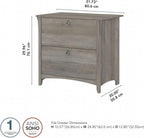 Bush Furniture Salinas 2 Drawer Lateral File Cabinet in Driftwood Gray