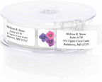 Floral Posy Assorted Rolled Address Labels with Elegant Plastic Dispenser