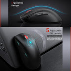 Wireless Keyboard and Mouse Combo,Quiet Click,Full Size Design with Number Pad,Ergonomic Mouse with 5 DPI,Sleep Mode-GAMCATZ 2.4G Slient Portable Cordless Combo for Laptop/PC/Computer/Mac(Black)