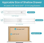 Vtopmart 4 Pack Shallow Drawer Dividers, 2.36" High 12.67"-21.14" Adjustable Expandable Kitchen Drawer Organizer, Clear Plastic Organizer Separators for Flatware, Utensil, Cutlery, Underwear, Clothes