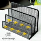 wishacc Desk Mail Organizer Small File Holders Letter Metal Mesh Document/Filing/Folders/Paper Organizer for Desktop