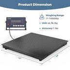 48"x48" Industrial Floor Scale, Professional Platform Scale with Digital Indicator, Weighing Scale for Warehouse Shipping and Industrial Use, 10000 lb x 1 lb, Black