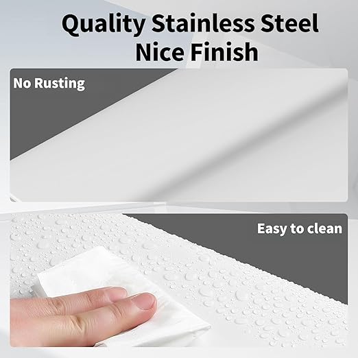 TIPGO Small Metal Trash Can, 2.1 Gallon Slim Trash Can for Bathroom, Wastebasket Garbage Bin for Bedroom, Office, Kitchen, Under Sink (White)