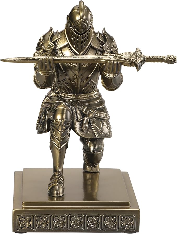Medieval Knight Pen Holder Office Desk Decor Gifts for Men Father Husband Him Unique