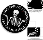 Skeleton Round Mouse Pad, Black Funny Small Mouse Pad with Non-Slip Rubber Base, Desk Mousepad for Wireless Mouse, Gaming Mouse Mat for Computer Laptop Office Women Men, 8.6 x 8.6 Inch