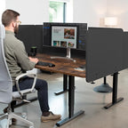 VIVO Clamp-on 24 x 24 inch Privacy Panel, Sound Absorbing Cubicle Desk Divider, Acoustic Partition, Dark Gray, PP-1-V024D