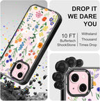 MOSNOVO Magnetic Case for iPhone 15 Plus, 10ft Military-Grade Protection, Compatible with Magsafe, Shockproof Phone Case for iPhone 15 Plus / 14 Plus - Botanical Floral - Clear Black