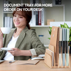 KIRIGEN Desktop File Document Holder Stand 5 Slots Mail Paper Organizer Desk Sorter Holder for File Document Organizer Stand for Home Office (5KWJJ-NA)