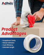 ADHES Heavy Duty Packing Tape, 30 Rolls, 1.88 Inch x 55 Yards, 2 mil Shipping Tape Refills, Packaging Tape, Box Tape for Moving, Shipping, Mailing and Sealing