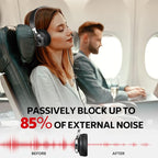 AC01 Headphones Wired Over Ear, Corded Stereo Headsets with Microphone Volume Control for Adults Teens Kids 3.5mm for Cellphones, Tablets, Laptop, Chromebook (Black Grey)