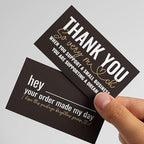 ITZAMNA Thank you for supporting small business cards Customer appreciation note cards Pink Script with Heart Pack of 100 black