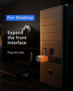 FORIDA 3 Ports USB 3.0 Adapter, USB Hub with 1 USB 3.0 and 2 USB 2.0 Ports, Portable USB Port Splitter for Keyboard, Mobile Hard Disk, U Disk, Camera, Mouse, etc (Orange)