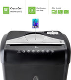 Aurora High Security Paper and Credit Card Shredder with 3.7-Gallon Wastebasket, 8-Sheet Cross-Cut with Basket