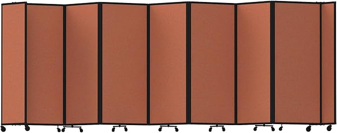 Versare Room Divider 360 Portable Wall Partition | Folding Panels | Large Freestanding Divider | Locking Wheels | Temporary Room Separator