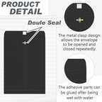 Geyee 100 Pcs Clasp Manilla Envelopes 10 x 13 Inch Gummed Colored Envelopes for Storing or Mailing for Home Office Business Supplies(Black)