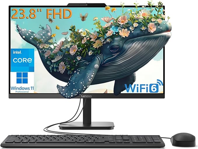 Lenovo 24 All-in-One Desktop Computer for Home Office, 23.8" FHD Business AIO, Intel 4-Core Processor (Beat i3-1110G4), 16GB DDR4 RAM, 512GB PCIe SSD, WiFi 6, Bluetooth, Windows 11 Pro, Vent-Hear