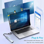 USB C Hub USB Hub 3.0, VIENON Aluminum 8 in 1 USB Splitter with 1 x USB 3.0, 3 x USB 2.0 and 1 x USB C, SD/TF Card Reader, 3.5mm Aux Ports for MacBook Pro Air and More PC/Laptop/Tablet Devices