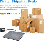 THINKSCALE Shipping Scale, 440lb/1oz Digital Heavy Duty Postal Scale, Strong Steel Platform, Postage Scale with Hold/Tare/LCD Display, Scale for Packages, Luggage Scale, Battery&AC Adapter Included