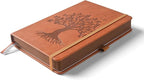 ZXHQ B5 360 Pages Lined Journaling Notebooks with Pen, Journals for Women Men Writing Notebook, Tree of Life Design, Brown Edge, Fine Inner Pocket - Light Brown