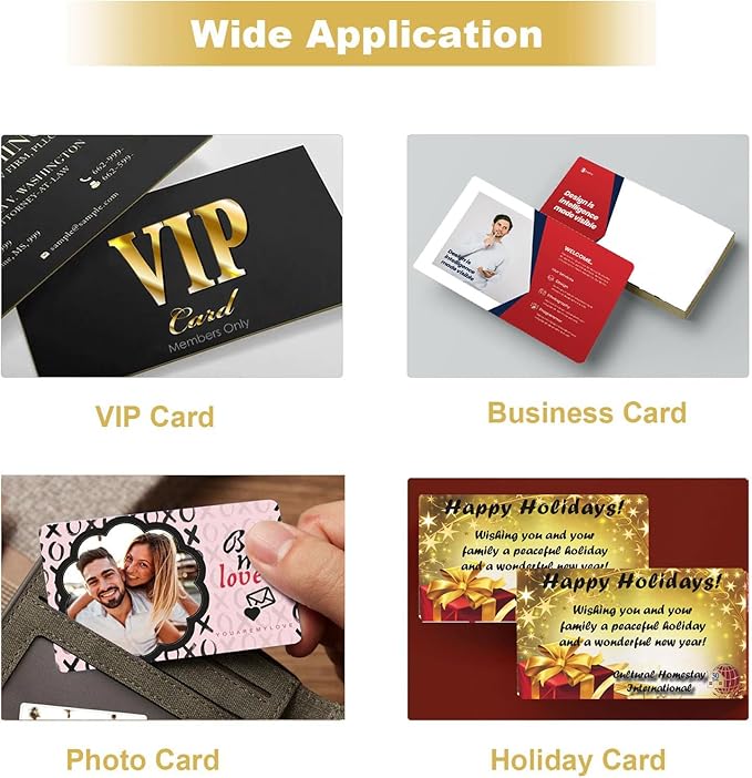 100PCS Metal Business Cards - 0.45mm Thick Aluminum, Laser Engraving Blanks for Office, DIY & VIP Cards, 3.4 x 2.1 Inch, Silver