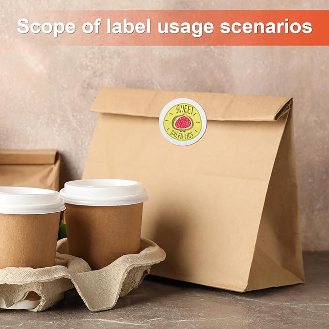 Methdic 2" Diameter High Visibility Printable Round Labels，Matte White，360 Customizable Blank Stickers